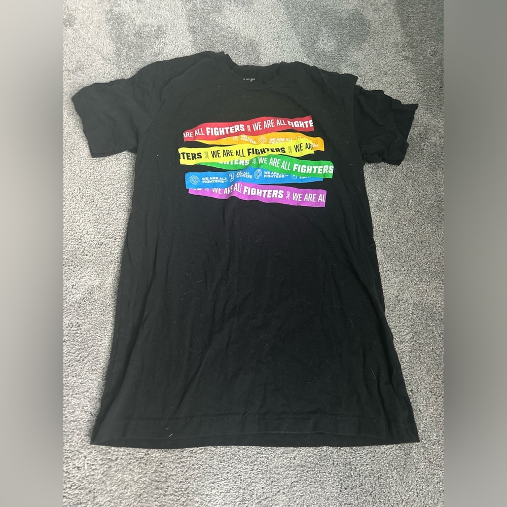 UFC Black Tee with Multicolor Graphic